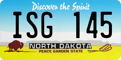 ND license plate ISG145