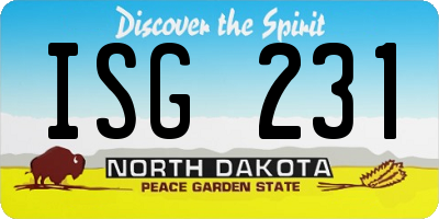 ND license plate ISG231