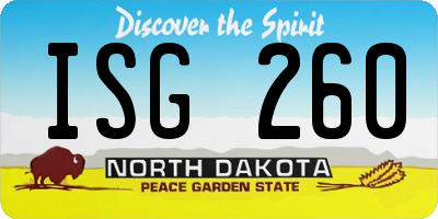 ND license plate ISG260