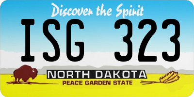 ND license plate ISG323