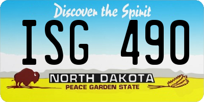 ND license plate ISG490