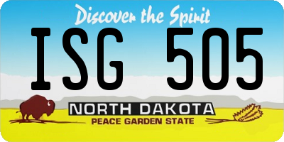 ND license plate ISG505