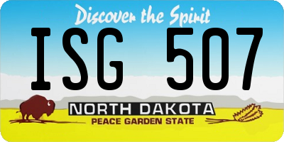ND license plate ISG507