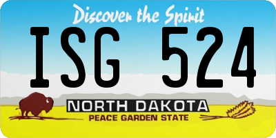 ND license plate ISG524