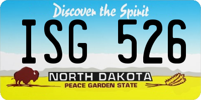 ND license plate ISG526