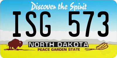 ND license plate ISG573