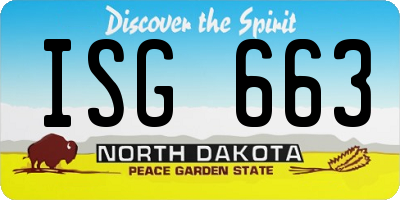 ND license plate ISG663