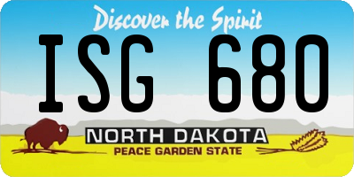 ND license plate ISG680