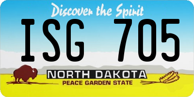 ND license plate ISG705