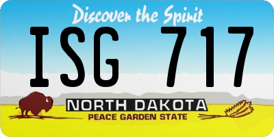 ND license plate ISG717