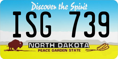 ND license plate ISG739