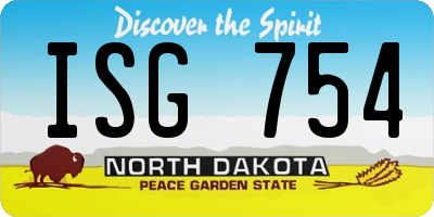 ND license plate ISG754