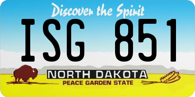 ND license plate ISG851