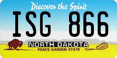 ND license plate ISG866