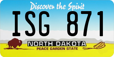 ND license plate ISG871