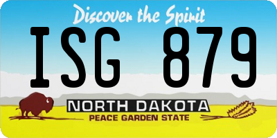 ND license plate ISG879