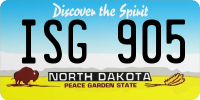 ND license plate ISG905