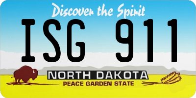 ND license plate ISG911