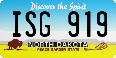 ND license plate ISG919