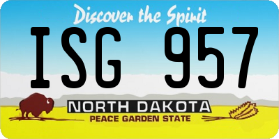 ND license plate ISG957