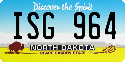 ND license plate ISG964