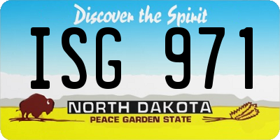 ND license plate ISG971