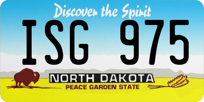 ND license plate ISG975