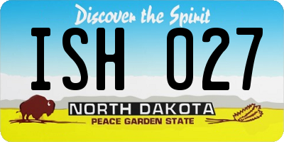 ND license plate ISH027