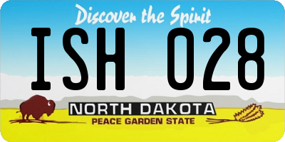 ND license plate ISH028