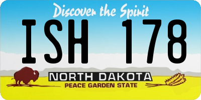 ND license plate ISH178