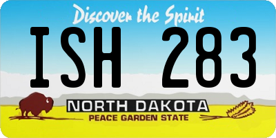 ND license plate ISH283