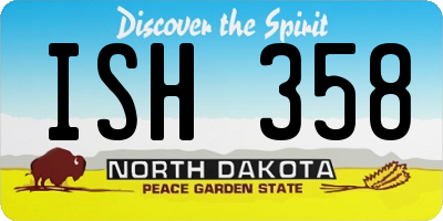 ND license plate ISH358