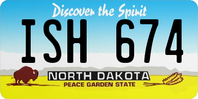 ND license plate ISH674