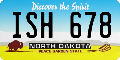 ND license plate ISH678