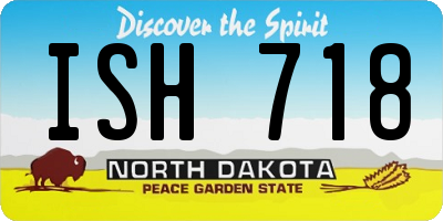 ND license plate ISH718