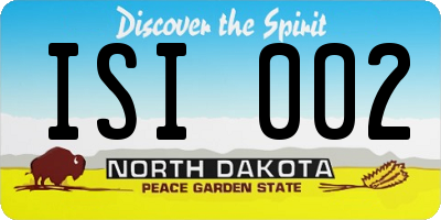 ND license plate ISI002