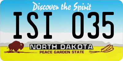 ND license plate ISI035