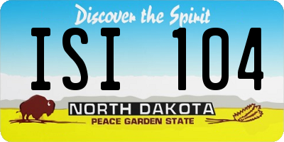 ND license plate ISI104