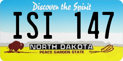 ND license plate ISI147