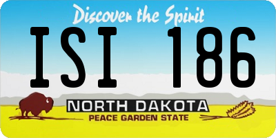 ND license plate ISI186