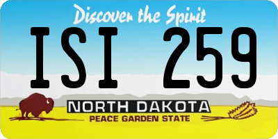 ND license plate ISI259