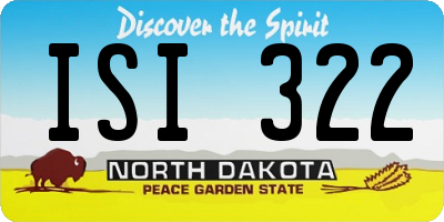 ND license plate ISI322