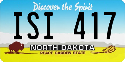 ND license plate ISI417