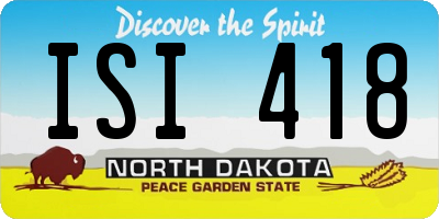 ND license plate ISI418