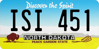 ND license plate ISI451