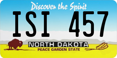 ND license plate ISI457