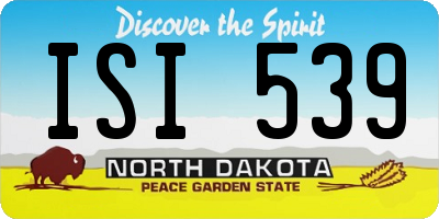 ND license plate ISI539