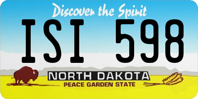 ND license plate ISI598