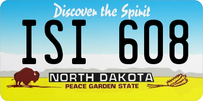 ND license plate ISI608
