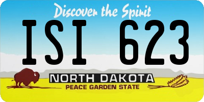 ND license plate ISI623